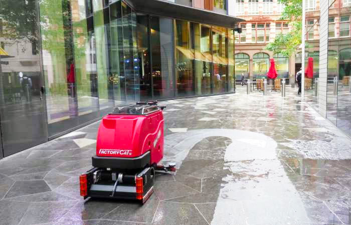 factory cat walk behind floor scrubber