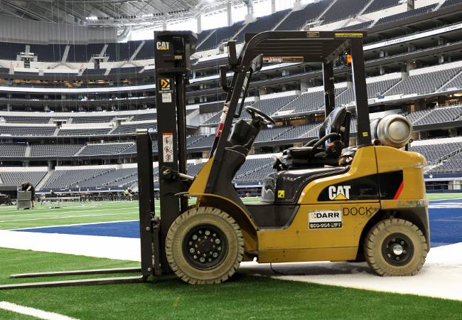 Cat Forklift in Dallas Cowboy stadium