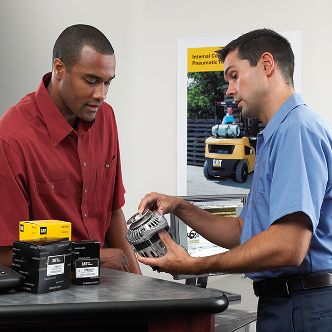 two men at the parts counter